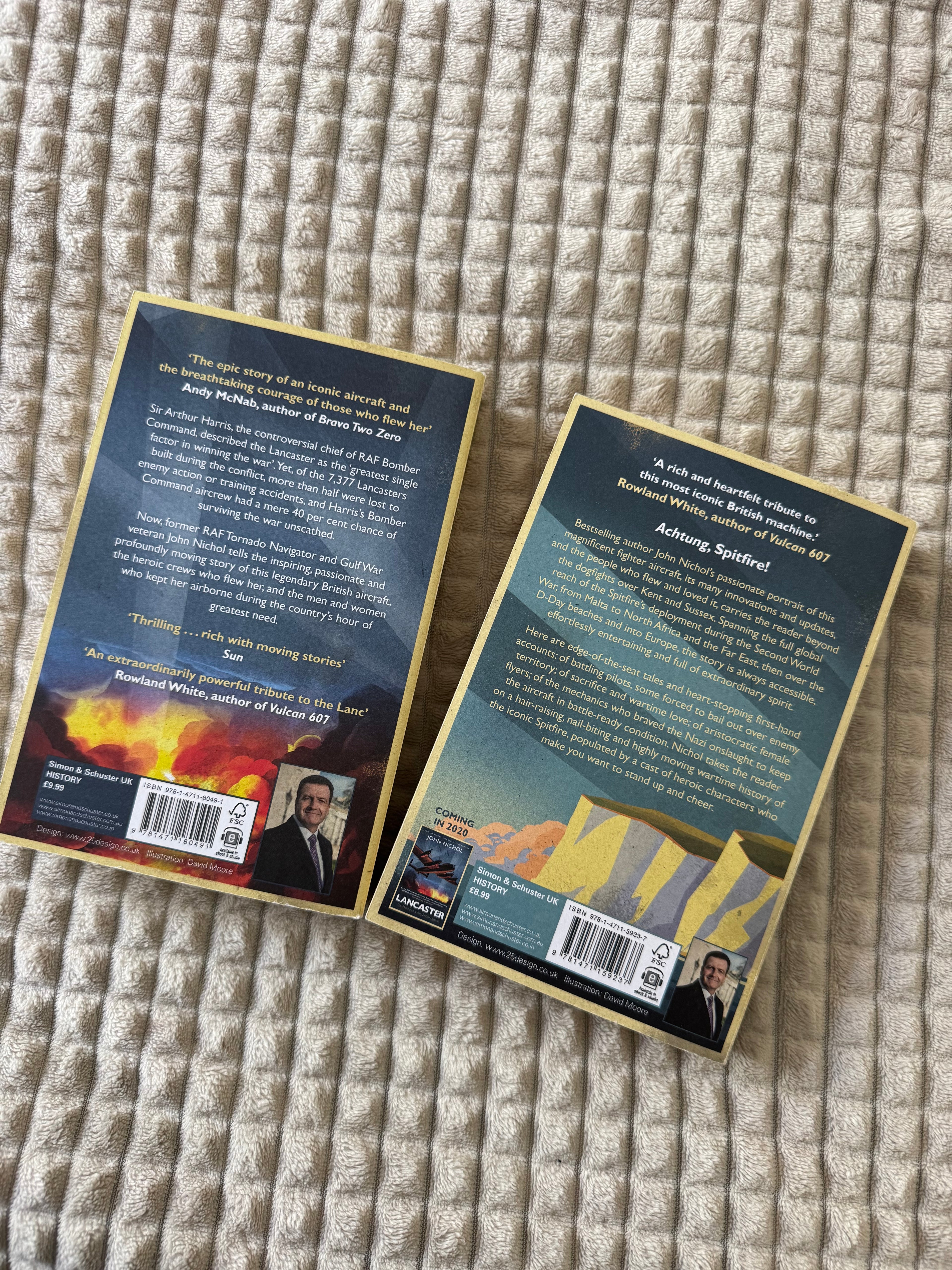 Set of 2 books- Lancaster/ Spitfire by John Nichol