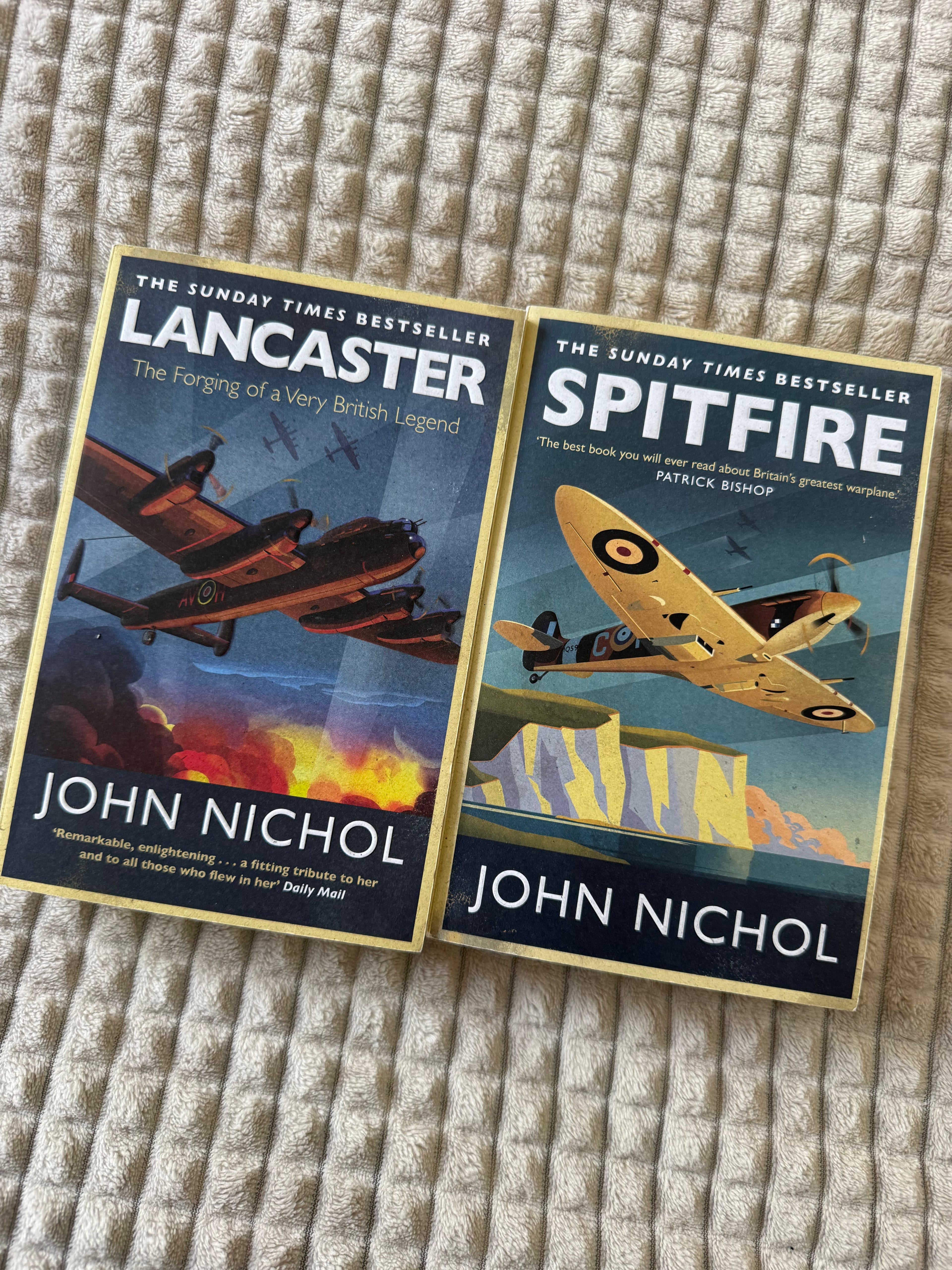 Set of 2 books- Lancaster/ Spitfire by John Nichol